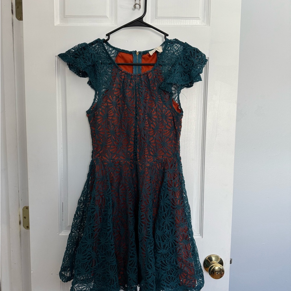 Teal Lace Dress